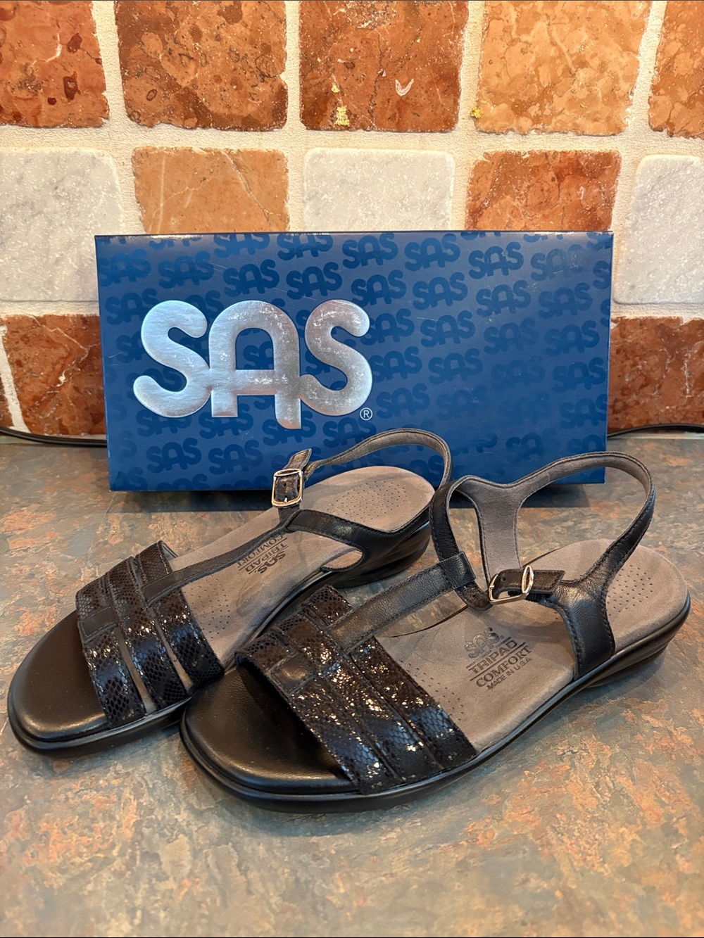 SAS Black Women’s Strappy Slingback Sandals